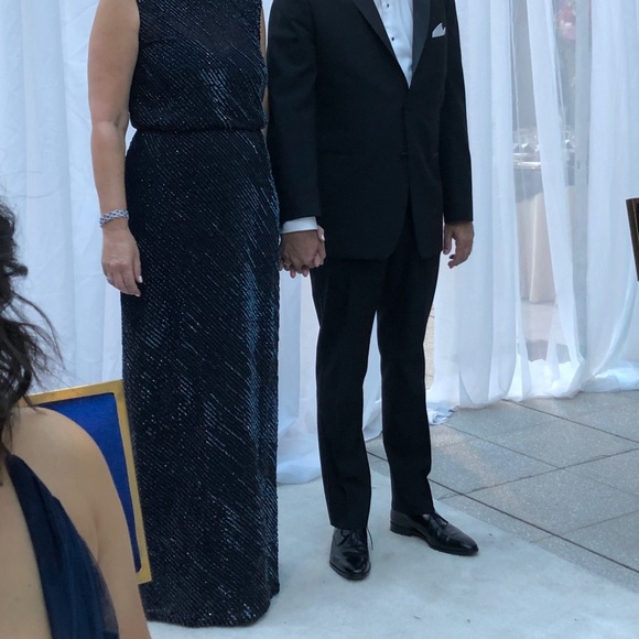 Max Mara navy beaded gown - Picture 8 of 10